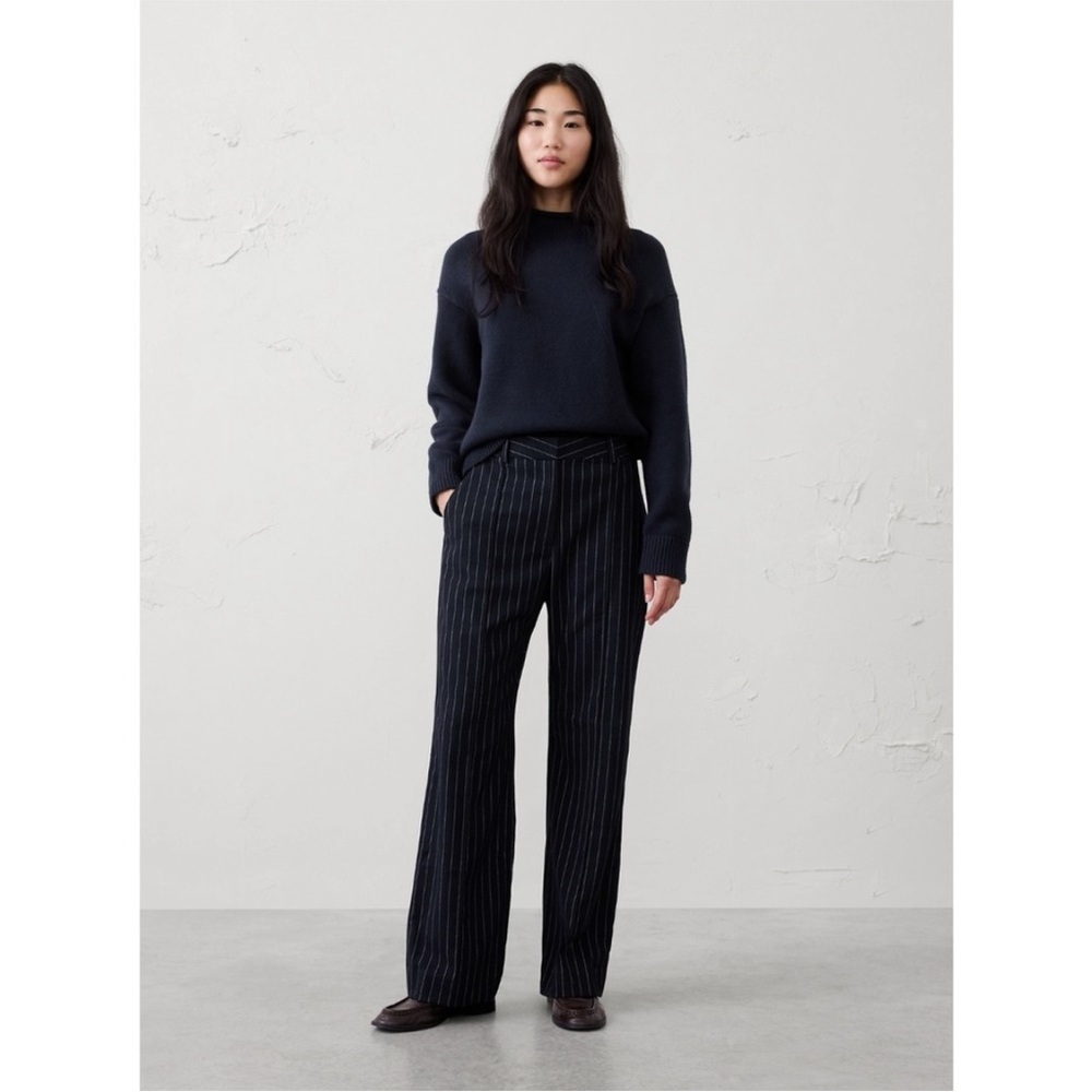 NWT! BANANA REPUBLIC WIDE-LEG HIGH-RISE BRUSHED PINTUCK TROUSER 📷1️⃣